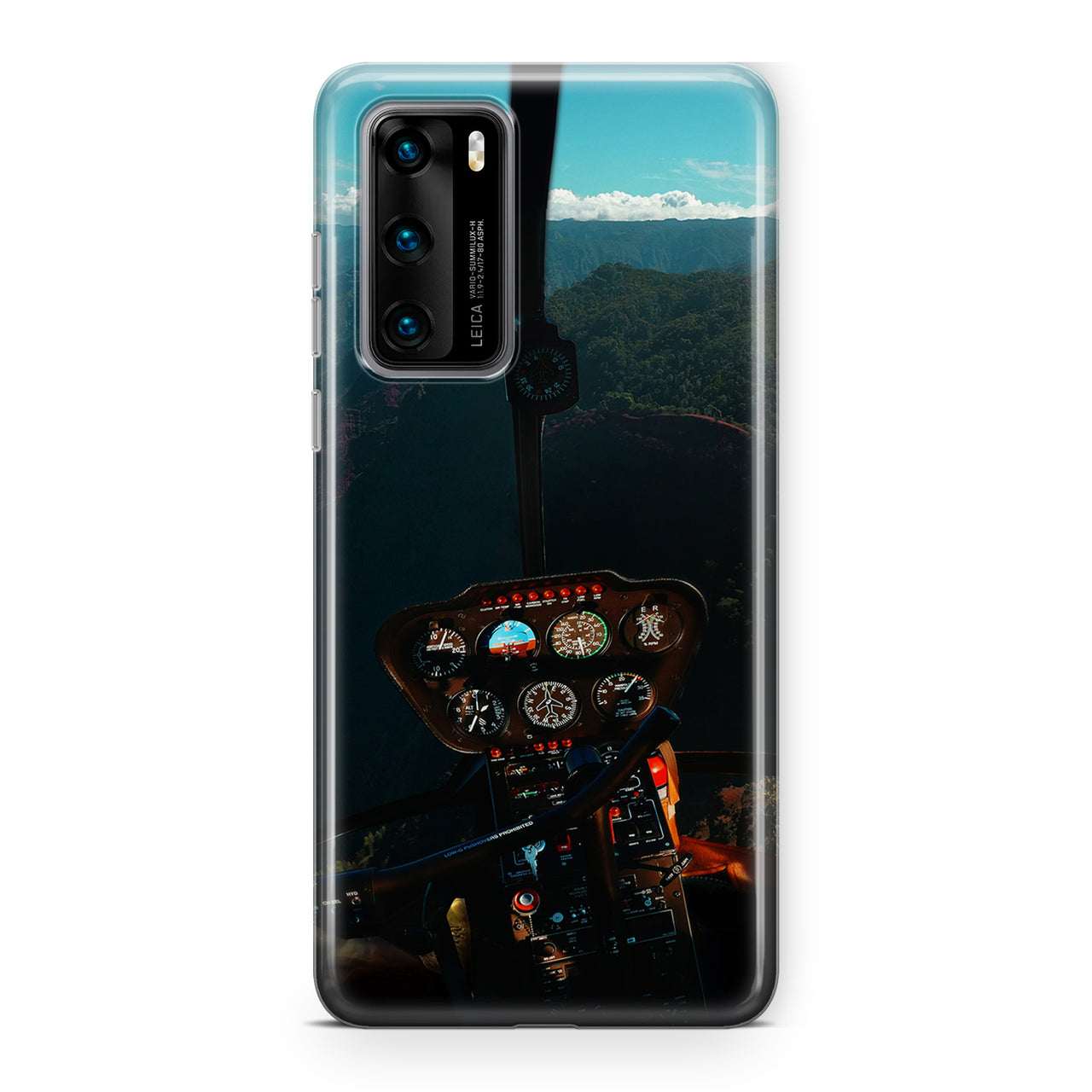 Beautiful Scenary Through Helicopter Cockpit Designed Huawei Cases