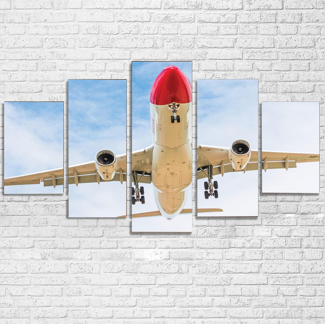 Beautiful Airbus A330 on Approach Printed Multiple Canvas Poster Aviation Shop 
