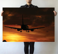 Thumbnail for Beautiful Aircraft Landing at Sunset Printed Posters Aviation Shop 