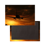Beautiful Aircraft Landing at Sunset Printed Magnet Pilot Eyes Store 