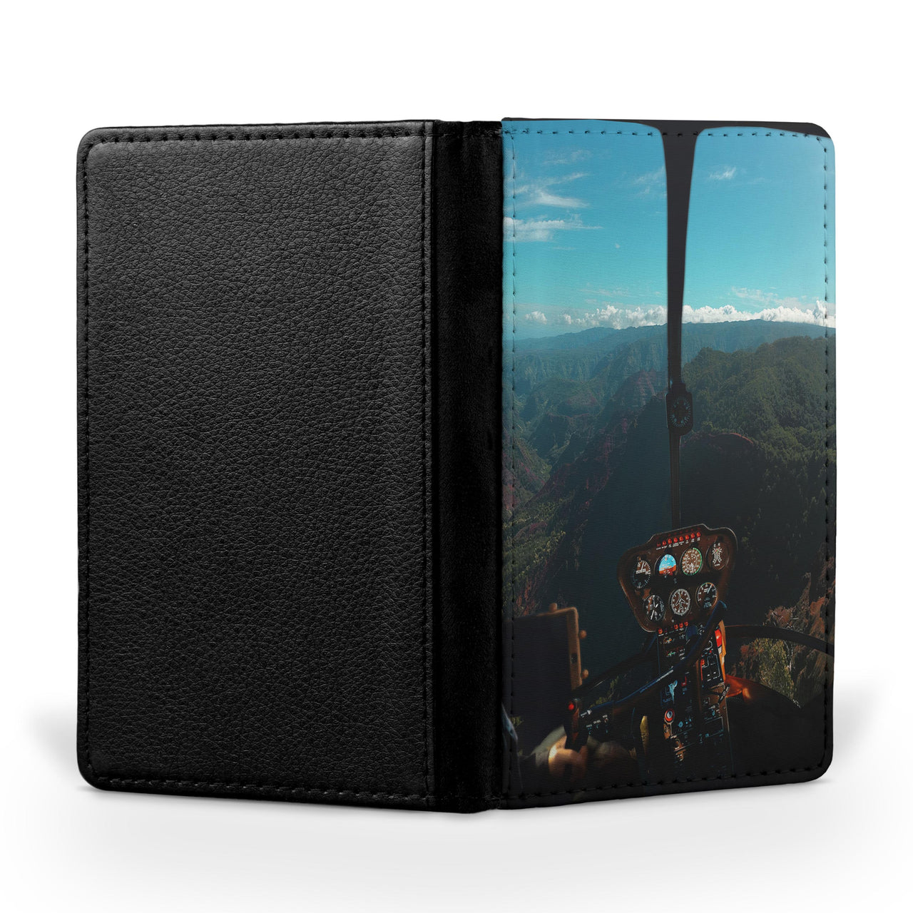 Beautiful Scenary Through Helicopter Cockpit Printed Passport & Travel Cases