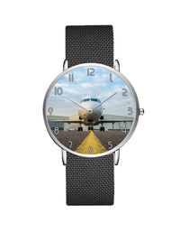 Thumbnail for Face to Face with Beautiful Jet Stainless Steel Strap Watches Aviation Shop Silver & Black Stainless Steel Strap 