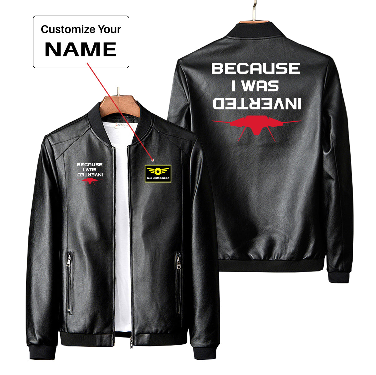 Because I was Inverted Designed PU Leather Jackets