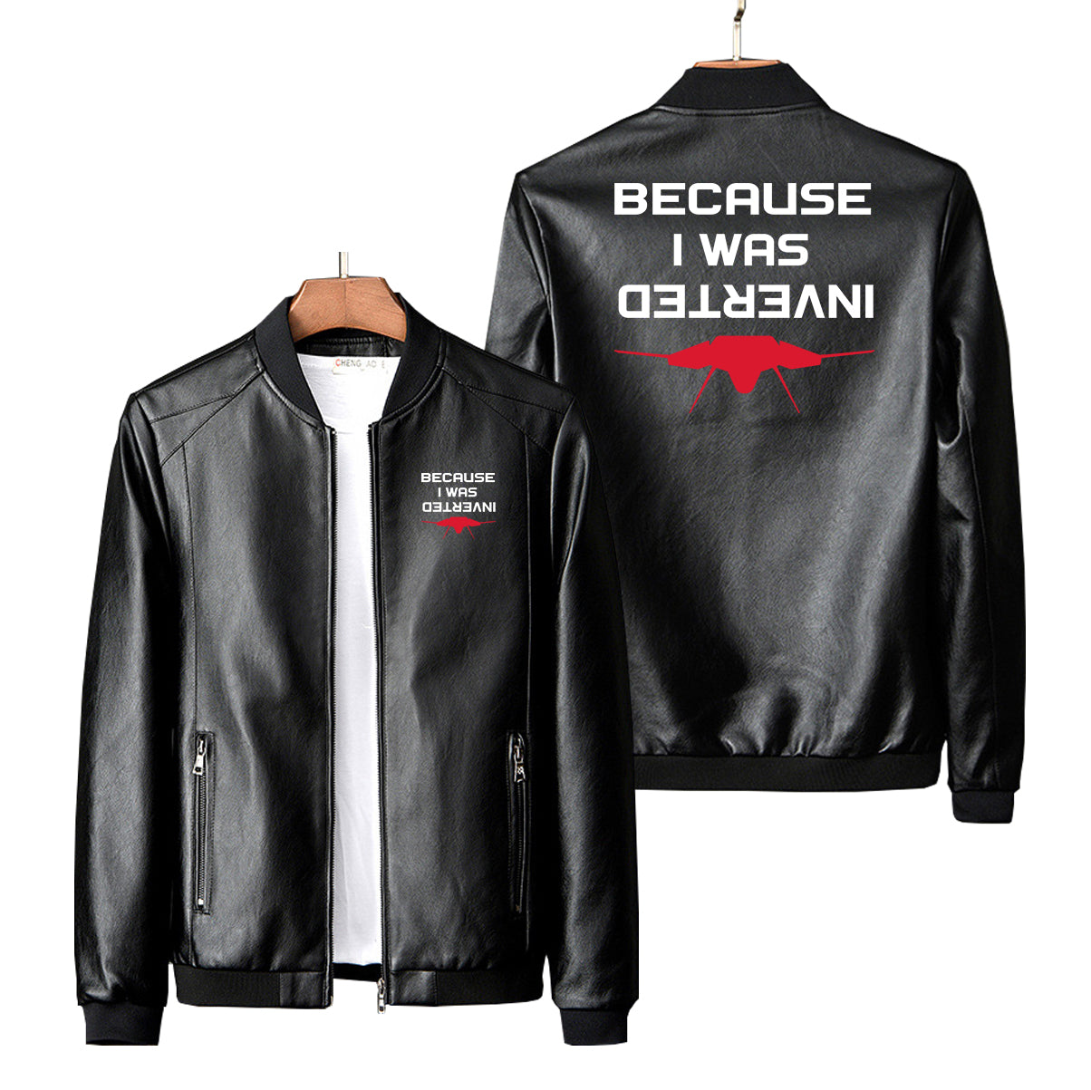 Because I was Inverted Designed PU Leather Jackets