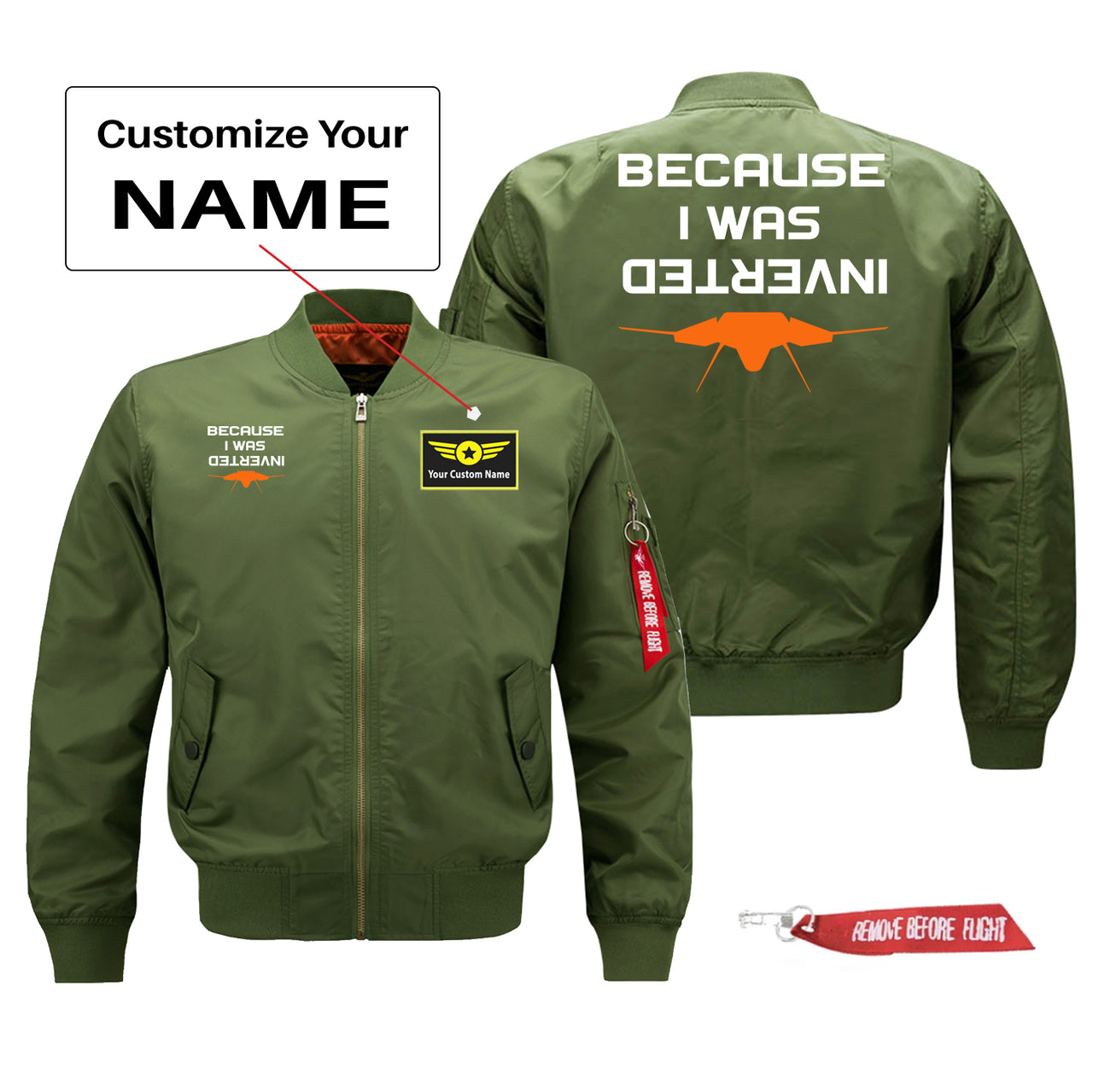 Because I was Inverted Designed Pilot Jackets (Customizable)