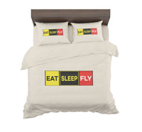 Thumbnail for Eat Sleep Fly (Colourful) Designed Bedding Sets