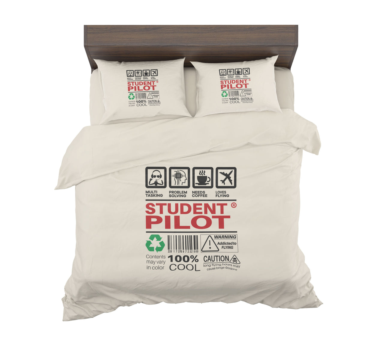 Student Pilot Label Designed Bedding Sets