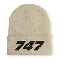Thumbnail for 747 Flat Text Embroidered Beanies