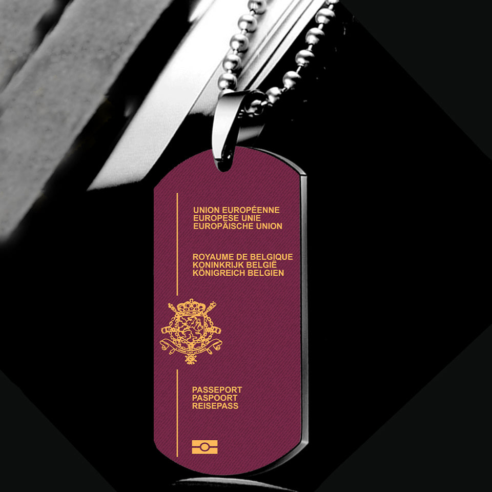 Belgian Passport Designed Metal Necklaces