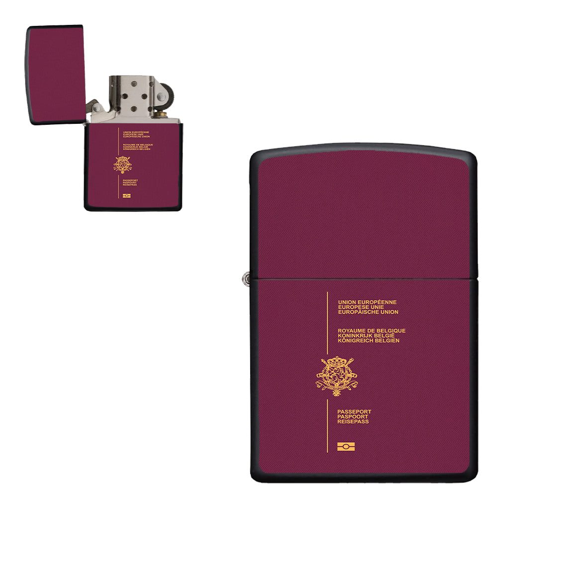 Belgian Passport Designed Metal Lighters