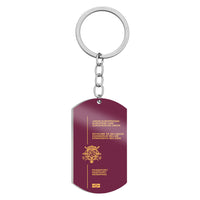 Thumbnail for Belgian Passport Designed Stainless Steel Key Chains (Double Side)