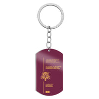Thumbnail for Belgian Passport Designed Stainless Steel Key Chains (Double Side)