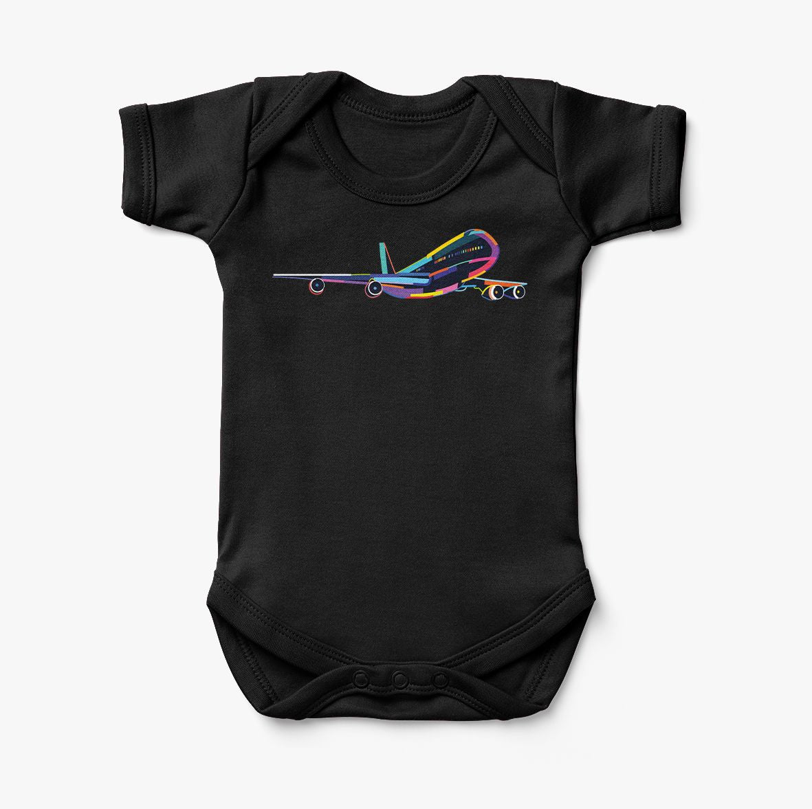 Multicolor Airplane Designed Baby Bodysuits