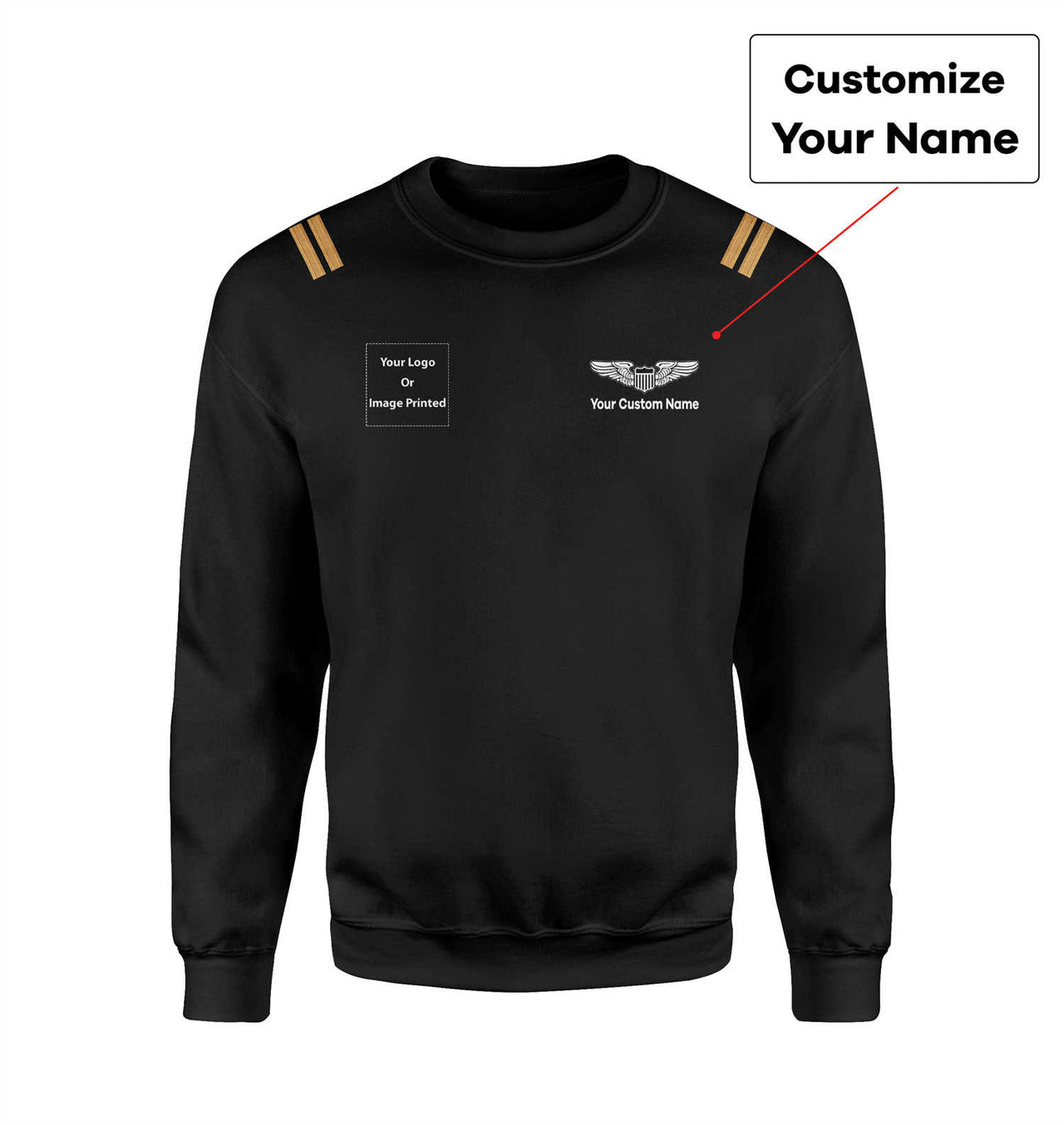 Custom Name &  LOGO & EPAULETTES (Military Badge) Designed 3D Sweatshirts
