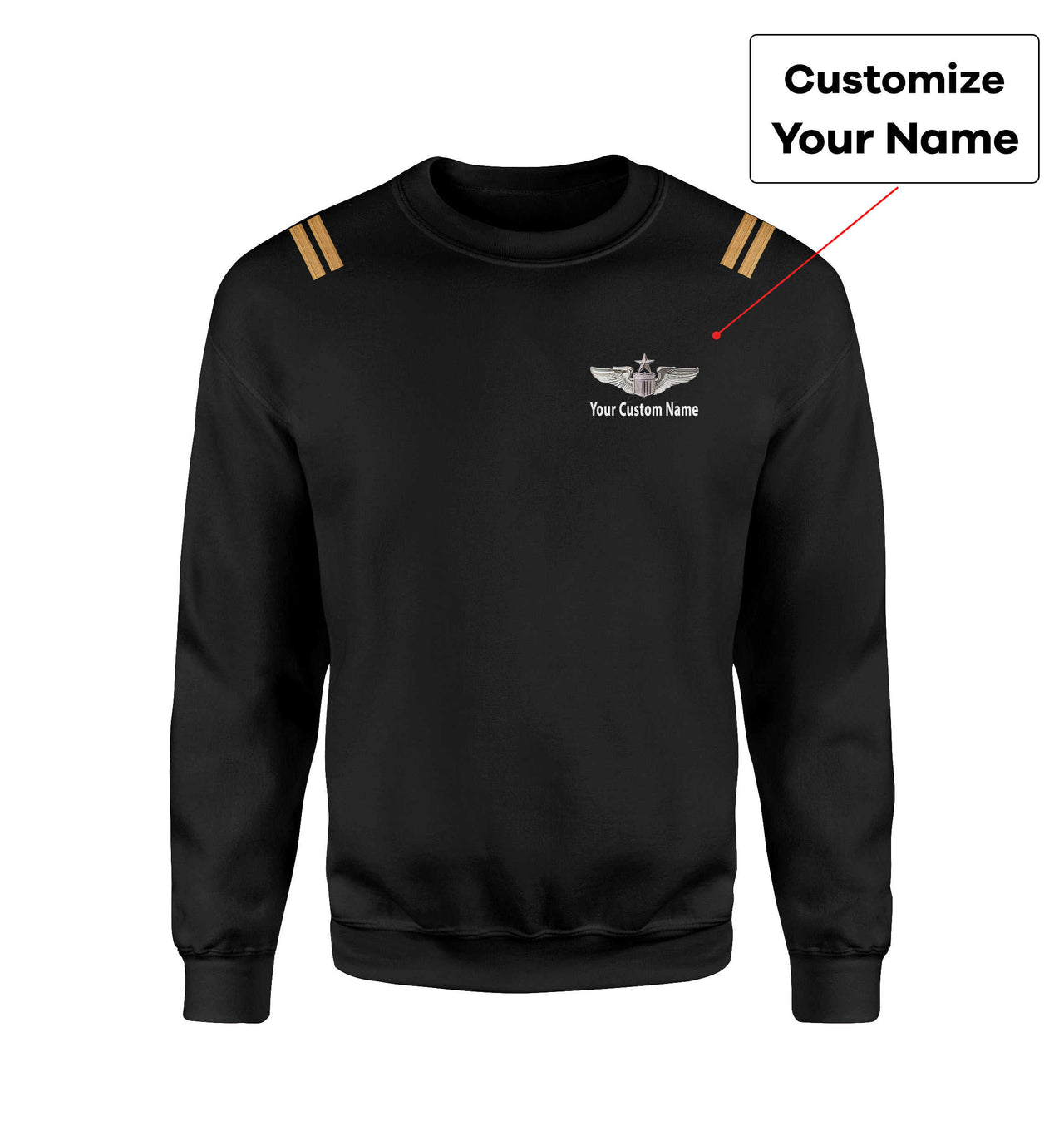 Custom & Name with EPAULETTES (US Air Force & Star) Designed 3D Sweatshirts