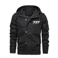 Thumbnail for 737 Flat Text Designed Cotton Jackets