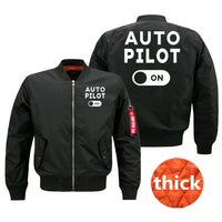 Thumbnail for Auto Pilot ON Designed Pilot Jackets (Customizable) Pilot Eyes Store Black (Thick) M (US XS) 