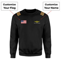 Thumbnail for Custom Flag & Name with EPAULETTES (Badge 3) Designed 3D Sweatshirts