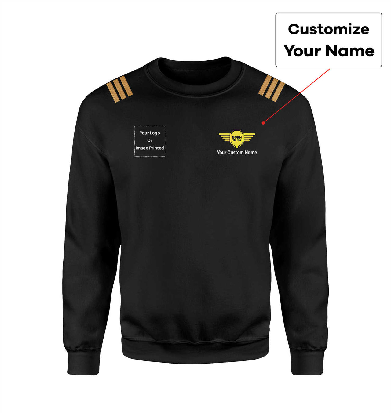 Custom Name &  LOGO & EPAULETTES (Badge 5) Designed 3D Sweatshirts