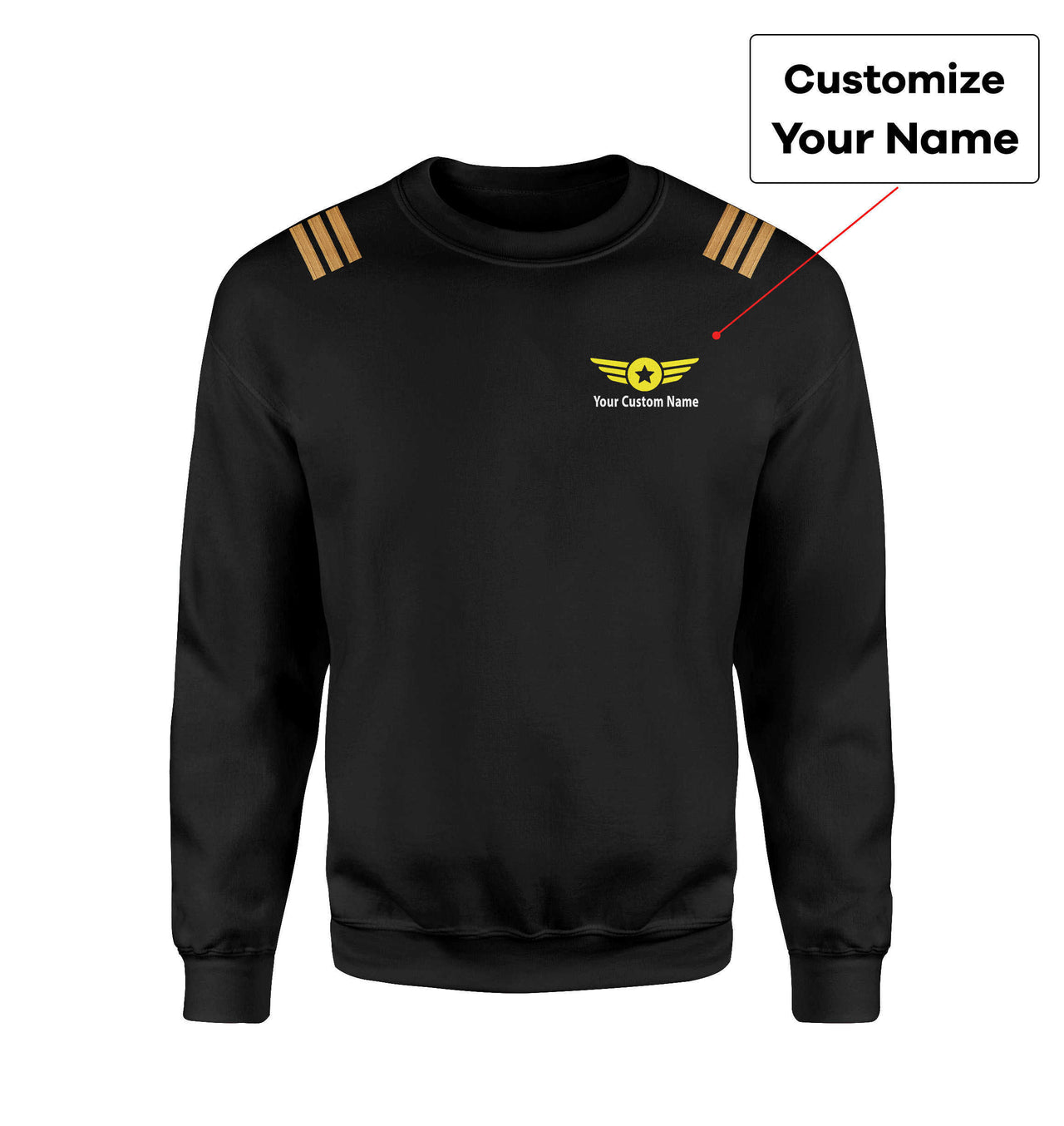 Custom & Name with EPAULETTES (Badge 4) Designed 3D Sweatshirts