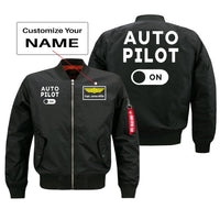 Thumbnail for Auto Pilot ON Designed Pilot Jackets (Customizable) Pilot Eyes Store Black (Thin) + Name M (US XS) 