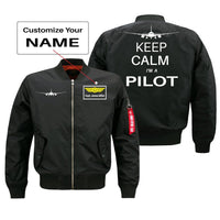 Thumbnail for Keep Calm I'm a Pilot Designed Pilot Jackets (Customizable) Pilot Eyes Store Black (Thin) + Name M (US XS) 
