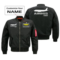 Thumbnail for Airbus A320 Printed Pilot Jackets (Customizable) Pilot Eyes Store Black (Thin) + Name M (US XS) 