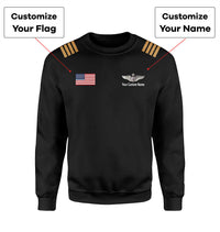 Thumbnail for Custom Flag & Name with EPAULETTES (US Air Force & Star) Designed 3D Sweatshirts