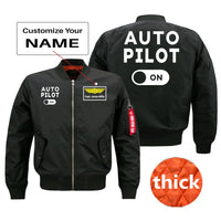Thumbnail for Auto Pilot ON Designed Pilot Jackets (Customizable) Pilot Eyes Store Black (Thick) + Name M (US XS) 