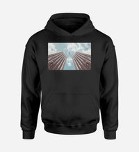 Thumbnail for Airplane Flying over Big Buildings Designed Hoodies
