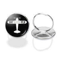 Thumbnail for Eat Sleep Fly & Propeller aviation ring in stainless steel.