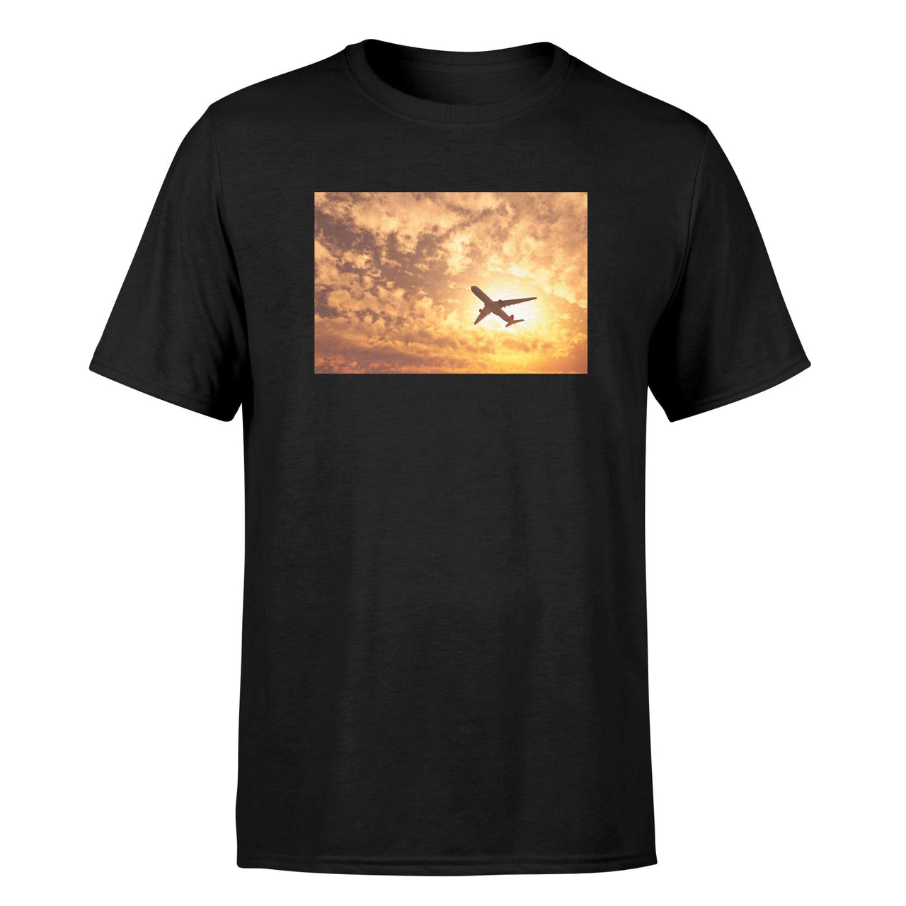 Plane Passing By Designed T-Shirts