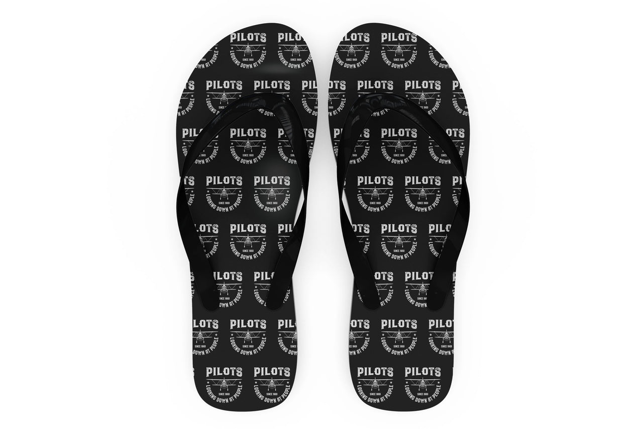 Pilots Looking Down at People Since 1903 Designed Slippers (Flip Flops)