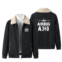 Thumbnail for Airbus A340 & Plane Designed Winter Bomber Jackets