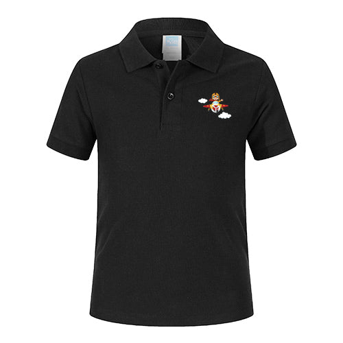 Cartoon Little Boy Operating Plane (Edition 2) Designed Children Polo T-Shirts