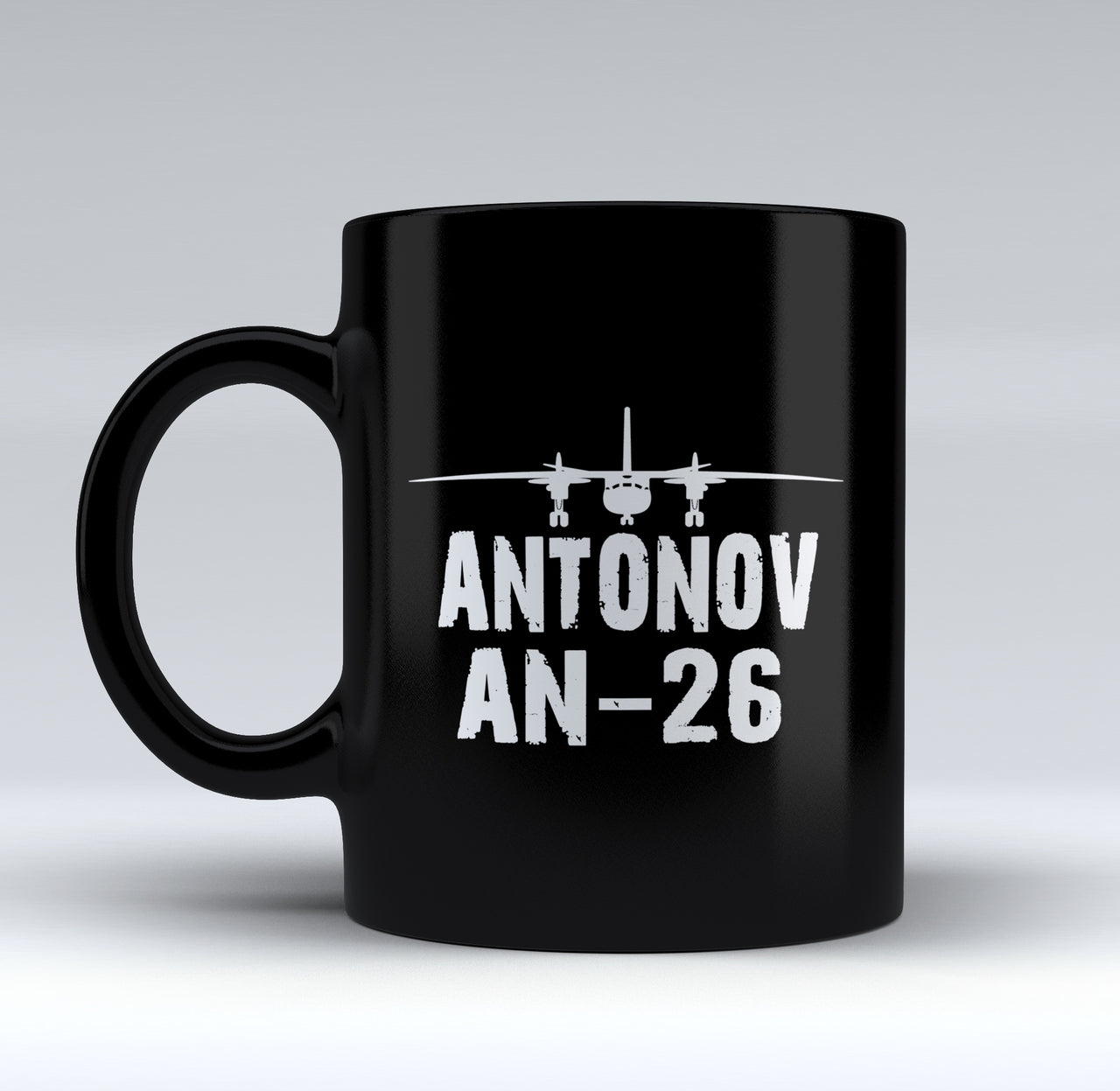 Antonov AN-26 & Plane Designed Black Mugs