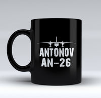 Thumbnail for Antonov AN-26 & Plane Designed Black Mugs