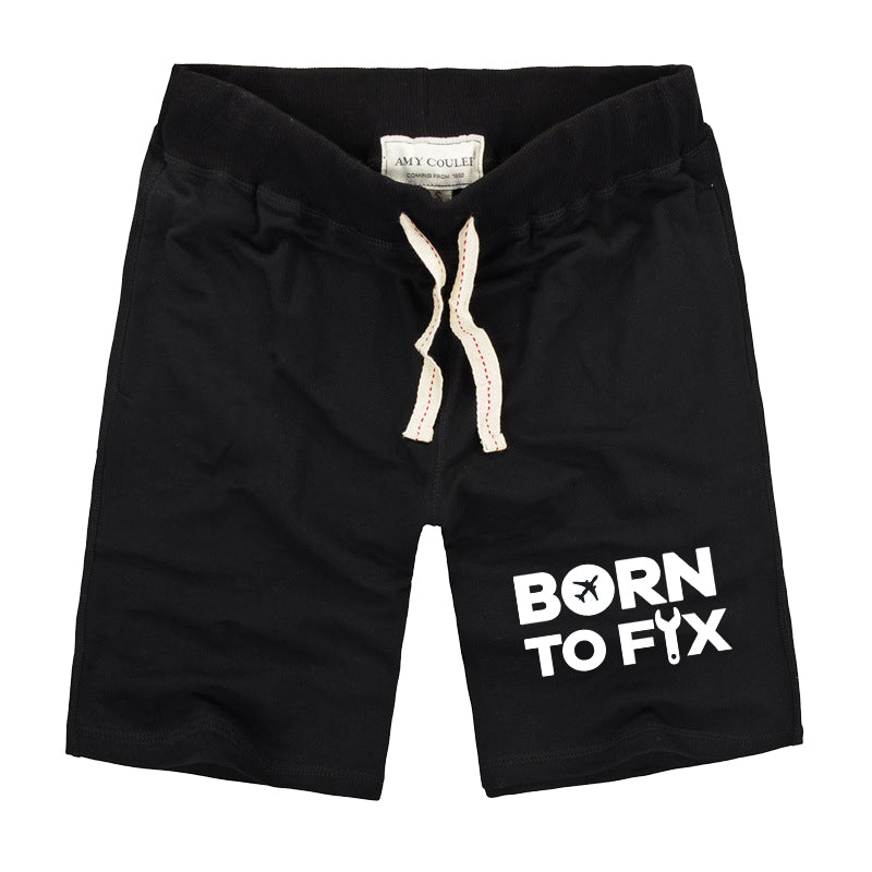 Born To Fix Airplanes Designed Cotton Shorts