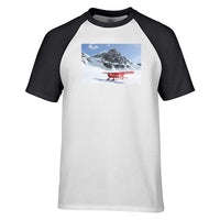 Thumbnail for Amazing Snow Airplane Designed Raglan T-Shirts