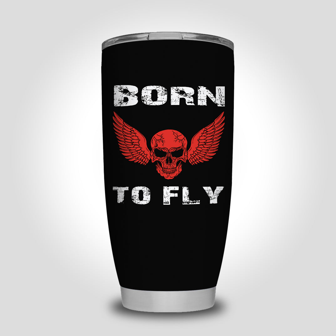 Born To Fly SKELETON Designed Tumbler Travel Mugs