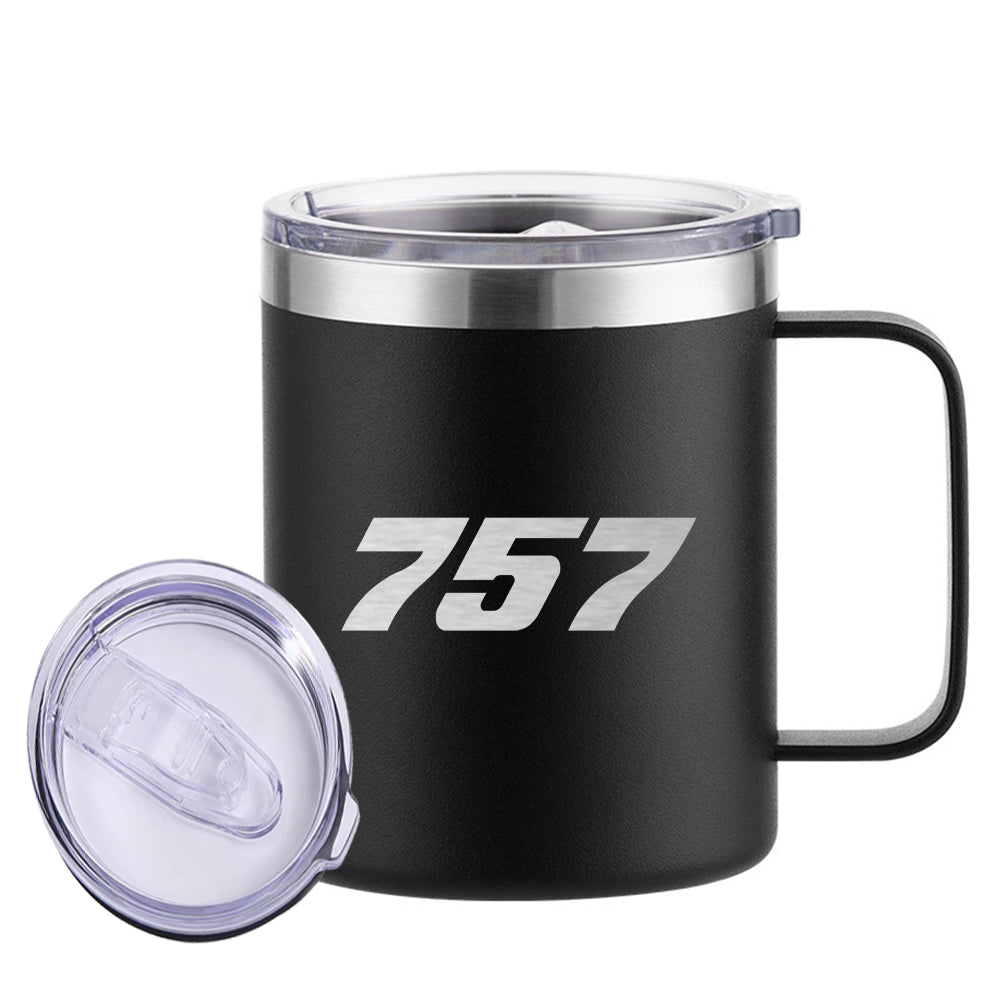 757 Flat Text Designed Stainless Steel Laser Engraved Mugs