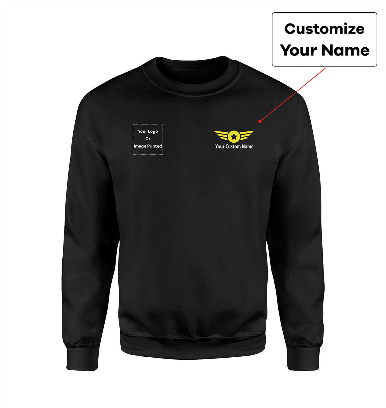 Side Your Custom Logos & Name (Badge 4) Designed Sweatshirts