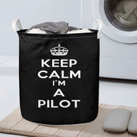 Thumbnail for Keep Calm I'm a Pilot Designed Laundry Baskets