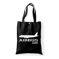 Thumbnail for Airbus A320 Printed Designed Tote Bags
