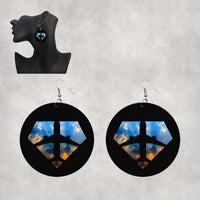 Thumbnail for Supermen of The Skies (Sunrise) Designed Wooden Drop Earrings