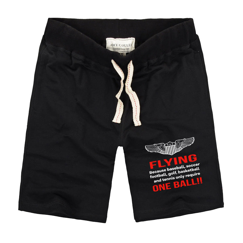 Flying One Ball Designed Cotton Shorts
