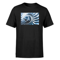 Thumbnail for Blue Toned Super Jet Engine Blades Closeup Designed T-Shirts