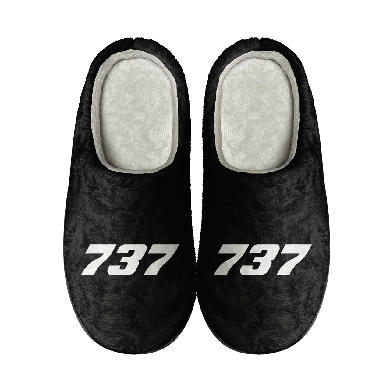 737 Flat Text Designed Cotton Slippers