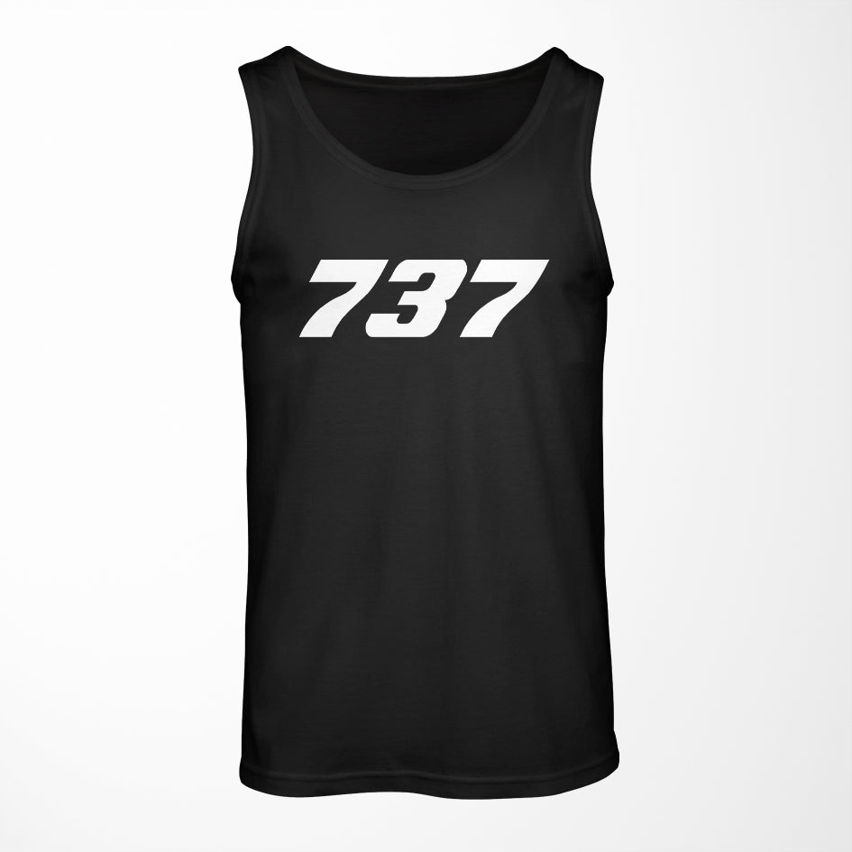 737 Flat Text Designed Tank Tops
