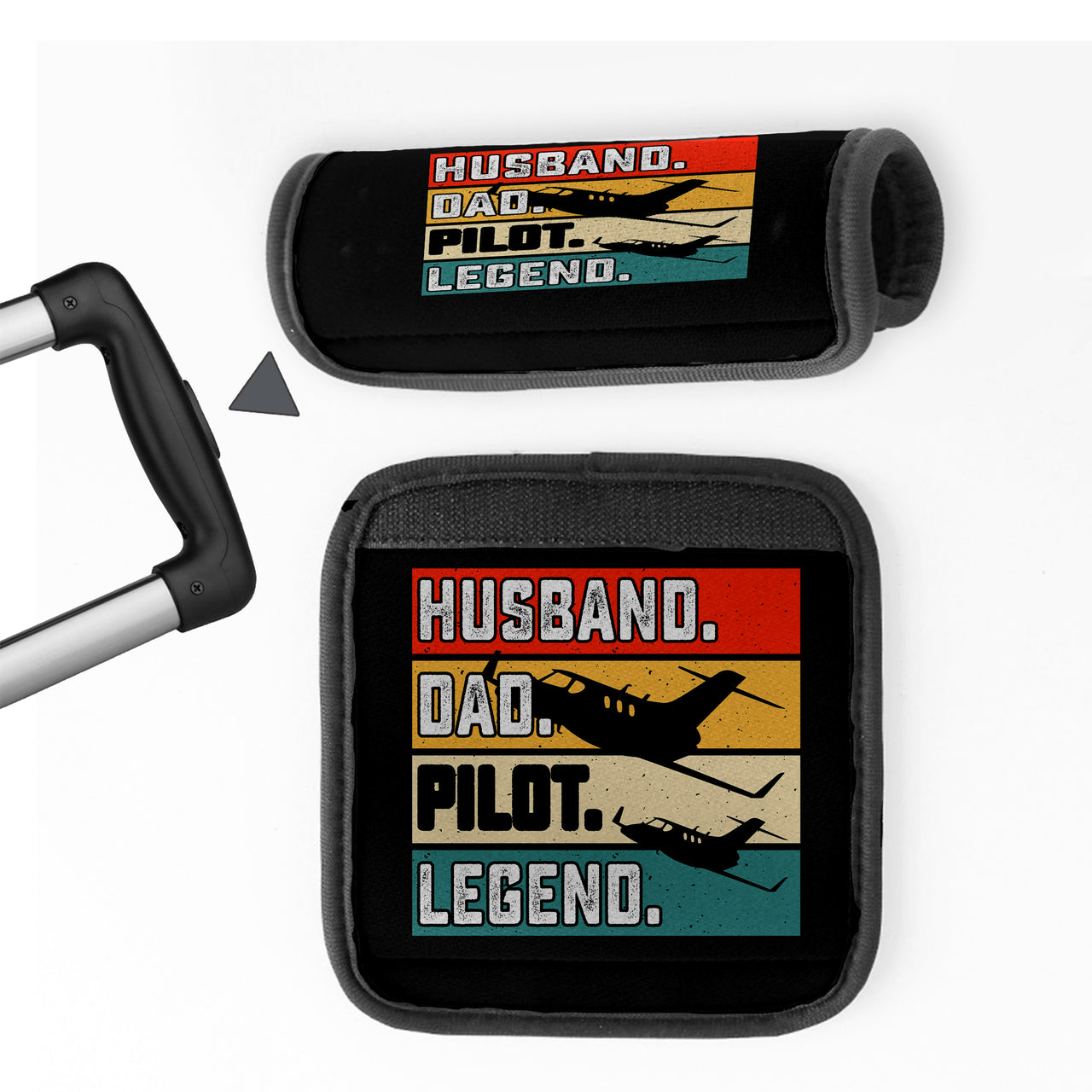 Husband & Dad & Pilot & Legend Designed Neoprene Luggage Handle Covers